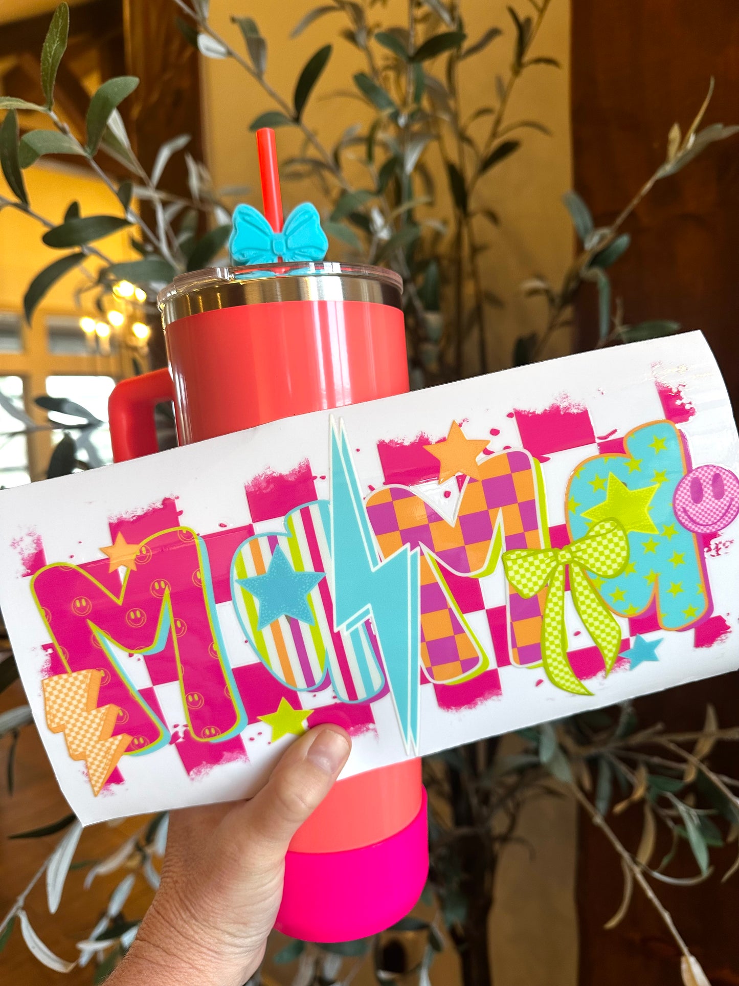 Neon 40 oz Stainless Steel Handled Tumbler